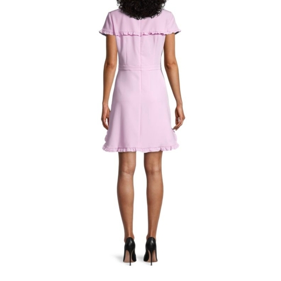Gal Meets Glam Ruffle-Trim Peter Pan Collar Over The Knee Pastel Lilac Dress - Picture 5 of 9